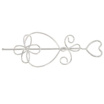 Gold Finish Metal Wire Hair Stick and Bun Cover 2-pc Set Fish